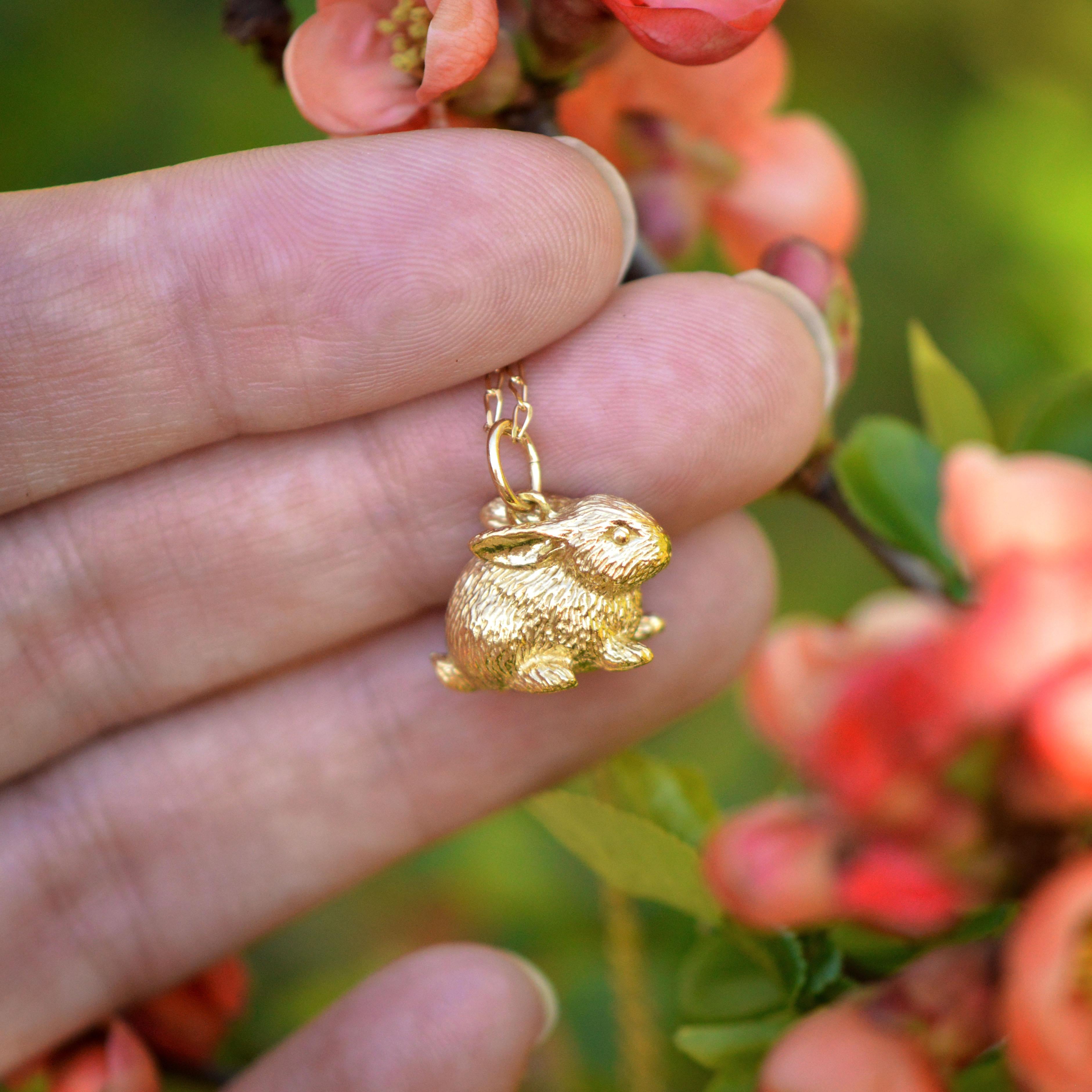 gold bunny pendant