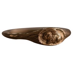 Solid 18 Carat Gold Rabbit Signet Ring by Lucy Stopes-Roe