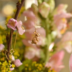 Solid 18 Carat Gold Standing Rabbit Pendant by Lucy Stopes-Roe