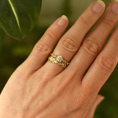 Solid 18 Carat Gold Twisted Roots Diamond Ring by Lucy Stopes-Roe