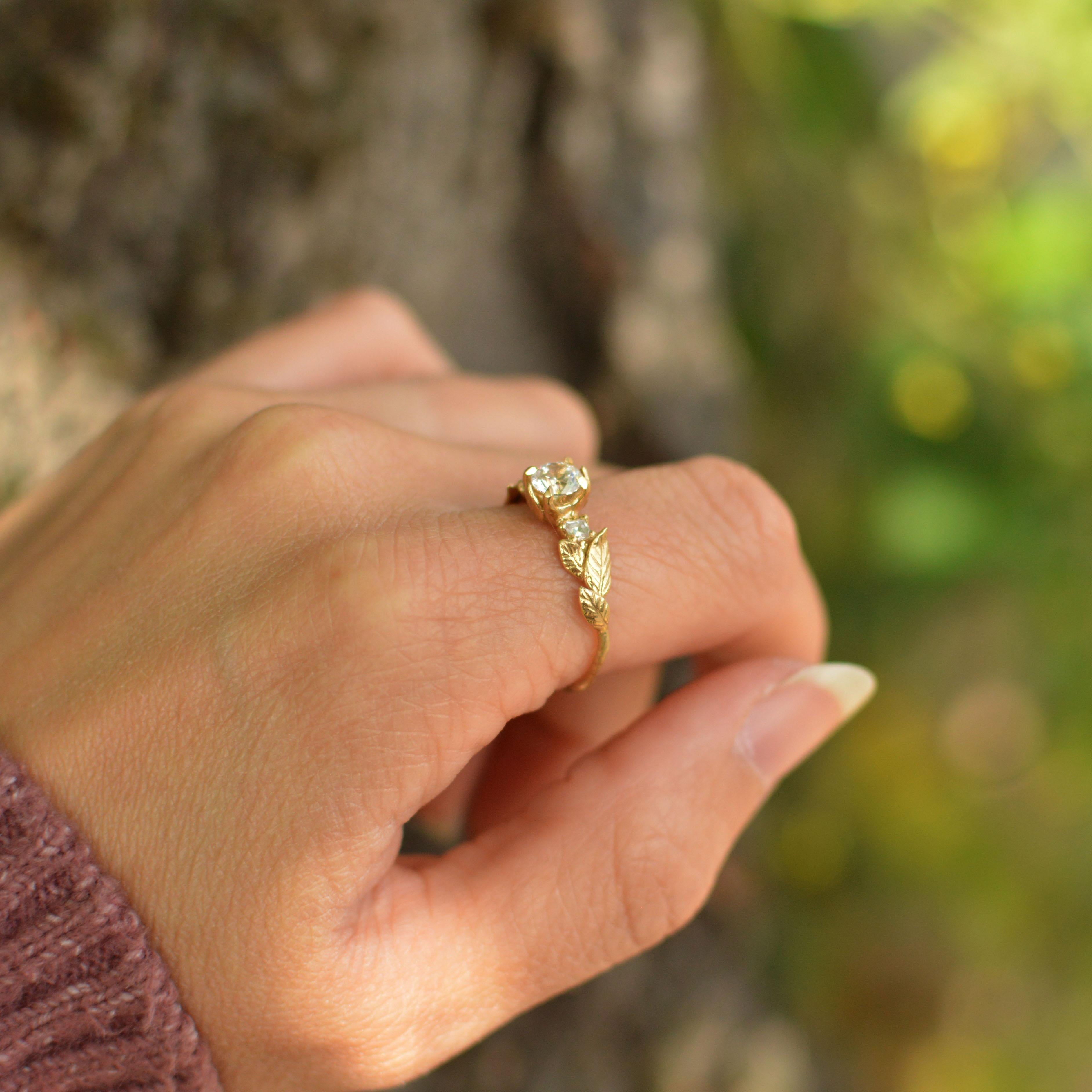 woodland engagement ring
