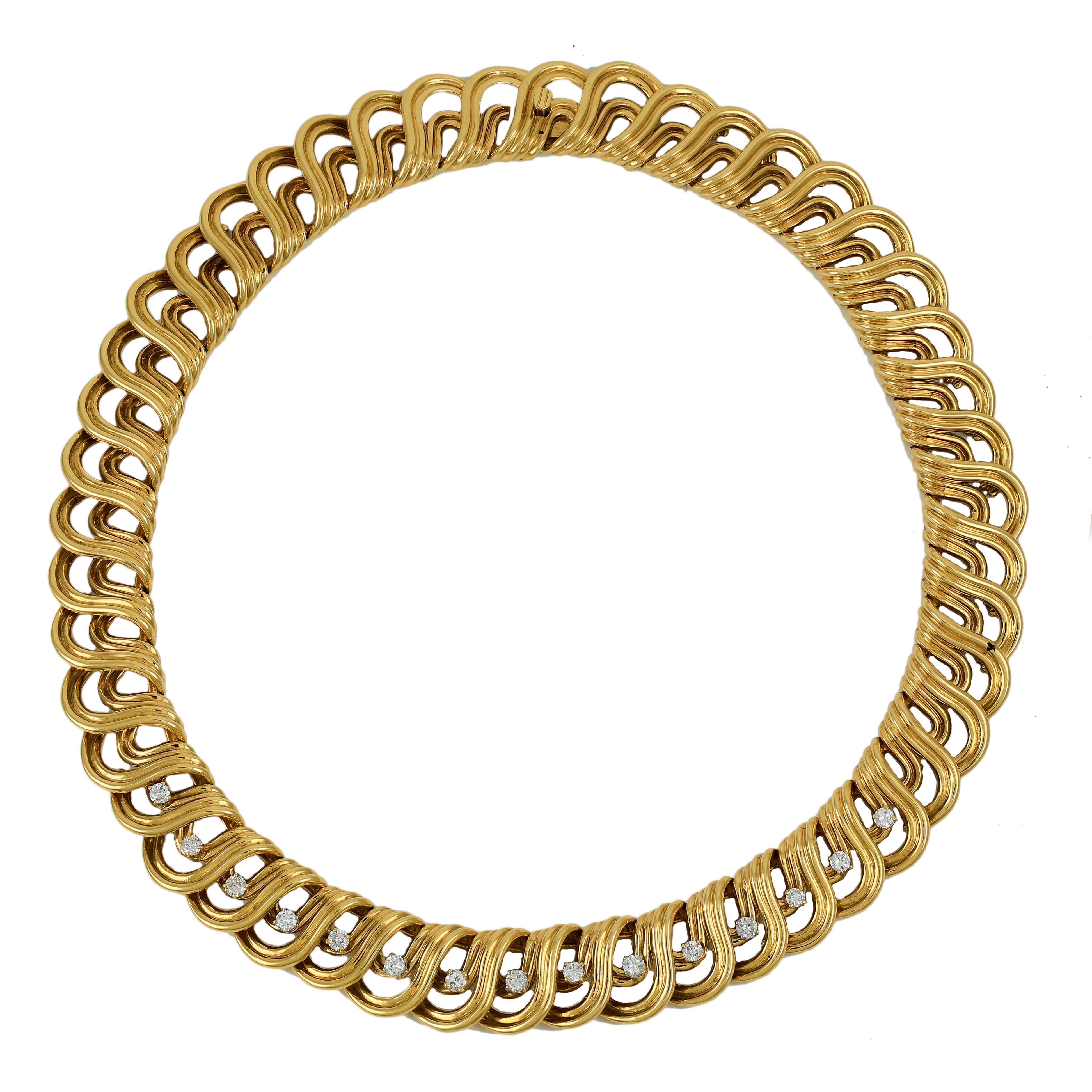 gold diamond collar necklace