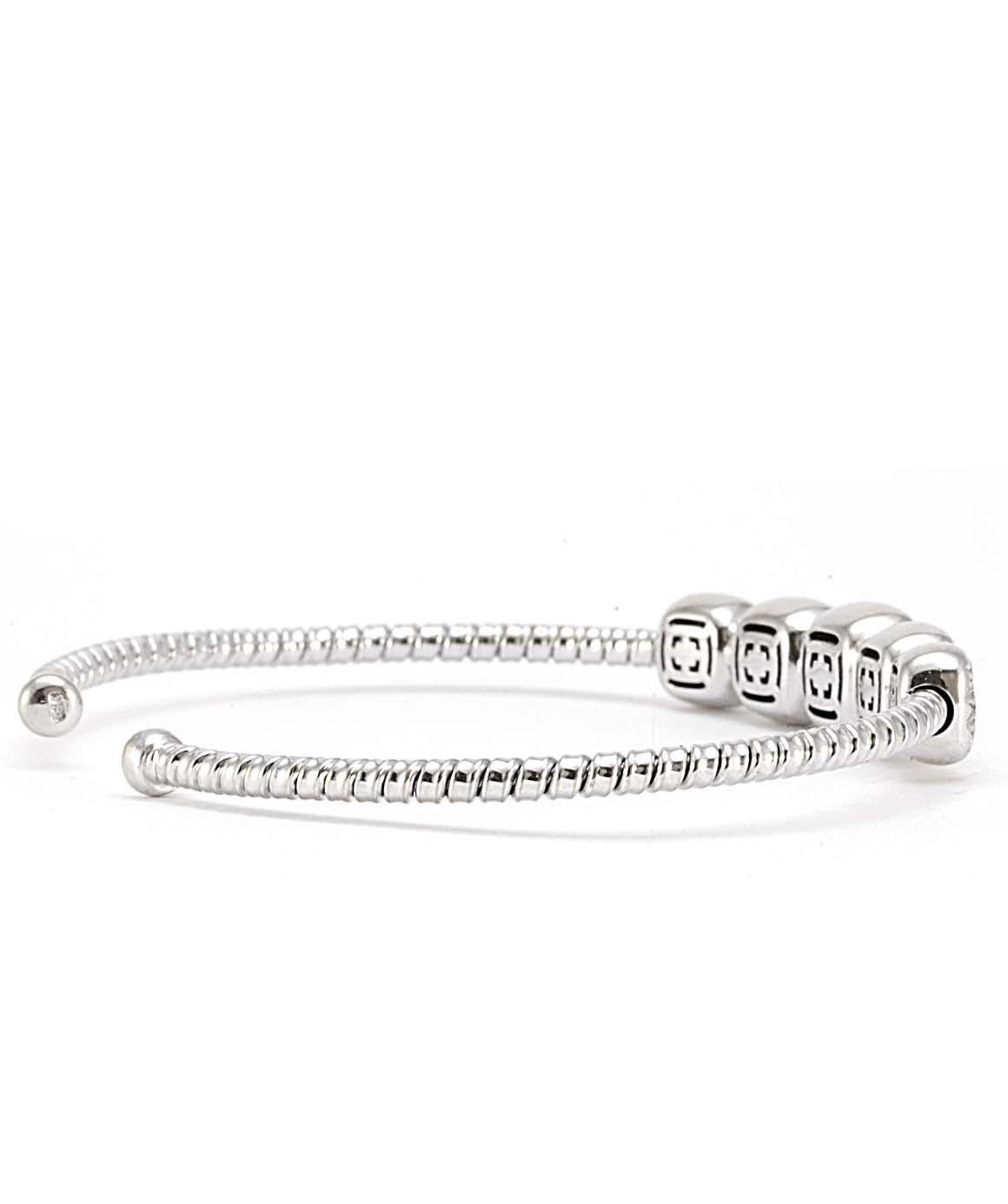 Women's or Men's Solid 18 Karat White Gold Genuine Diamond Cuff Bracelet 12.5g
