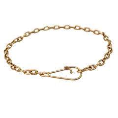 Solid 18 Karat Yellow Gold Chain Bracelet Bangle 