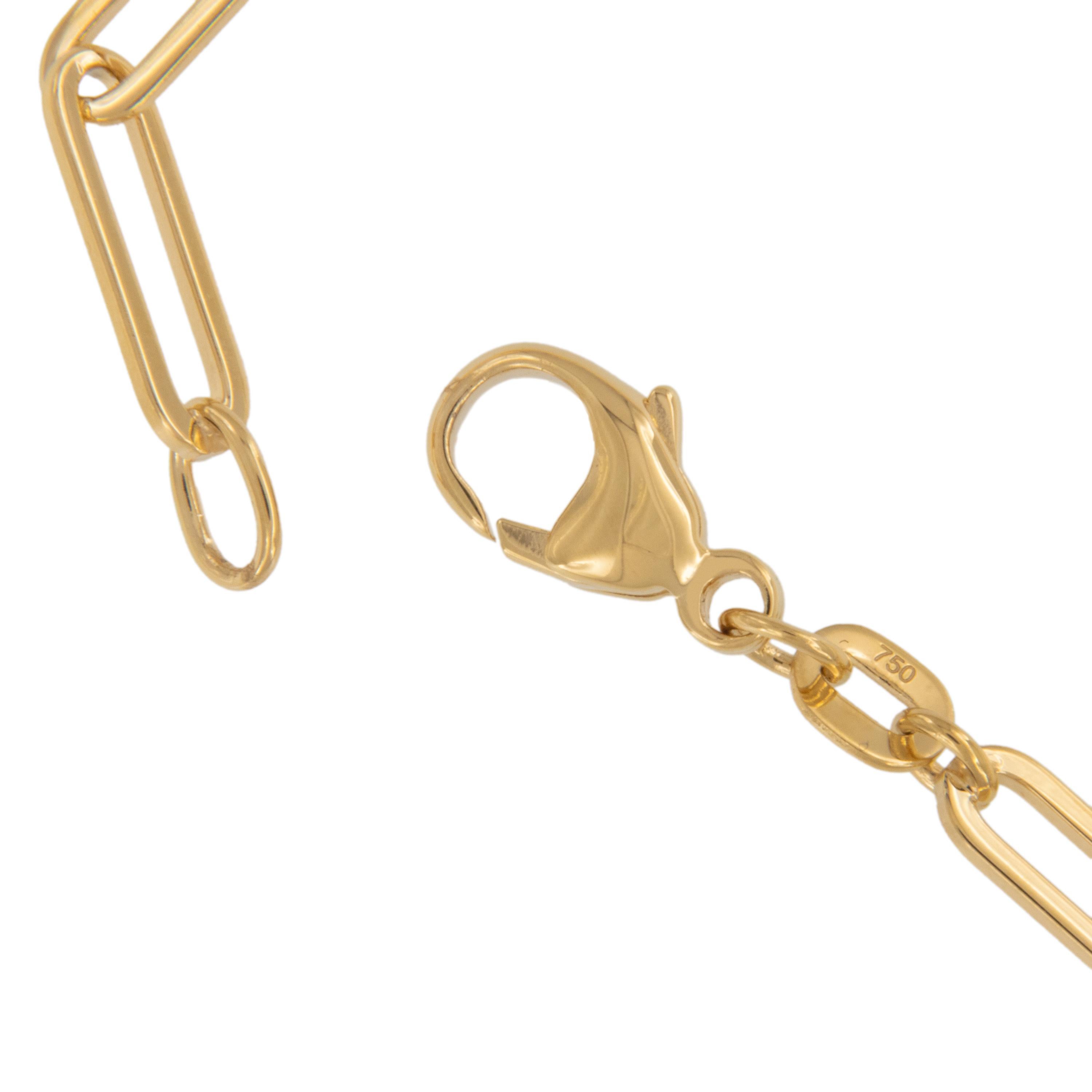 Bracelet en or jaune 18 carats massif avec trombones (7