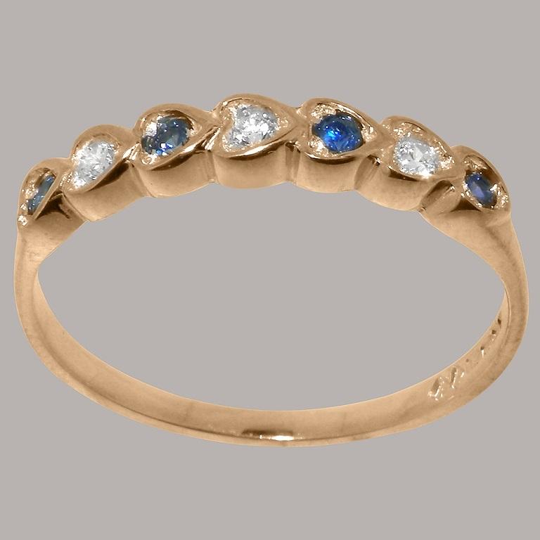 For Sale:  Solid 18ct Rose Gold Natural Diamond & Sapphire Eternity Ring, Customizable 3