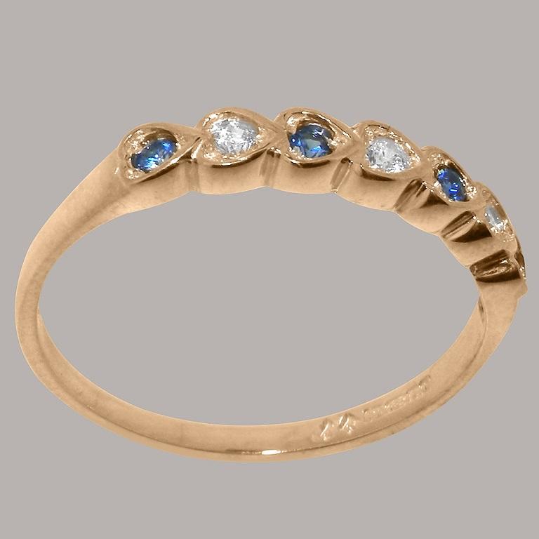 For Sale:  Solid 18ct Rose Gold Natural Diamond & Sapphire Eternity Ring, Customizable 4