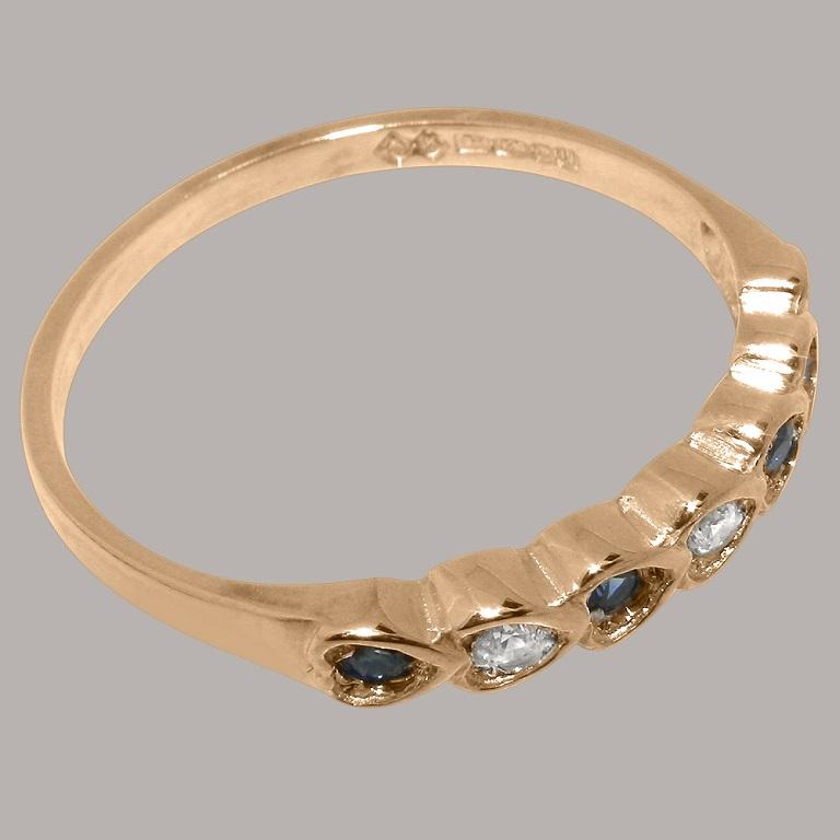 For Sale:  Solid 18ct Rose Gold Natural Diamond & Sapphire Eternity Ring, Customizable 5
