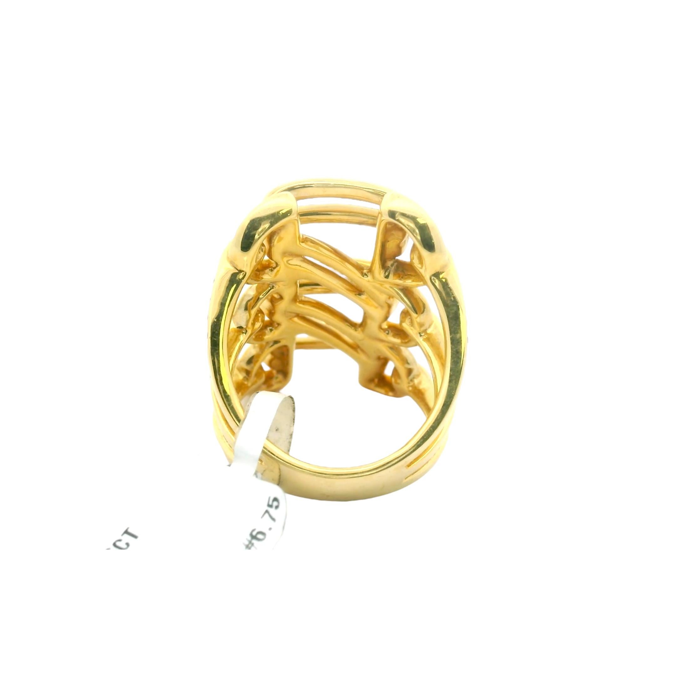 Anello con corsetto in oro massiccio 18k e diamanti in stile italiano pesante da 2,00 carati in vendita 3