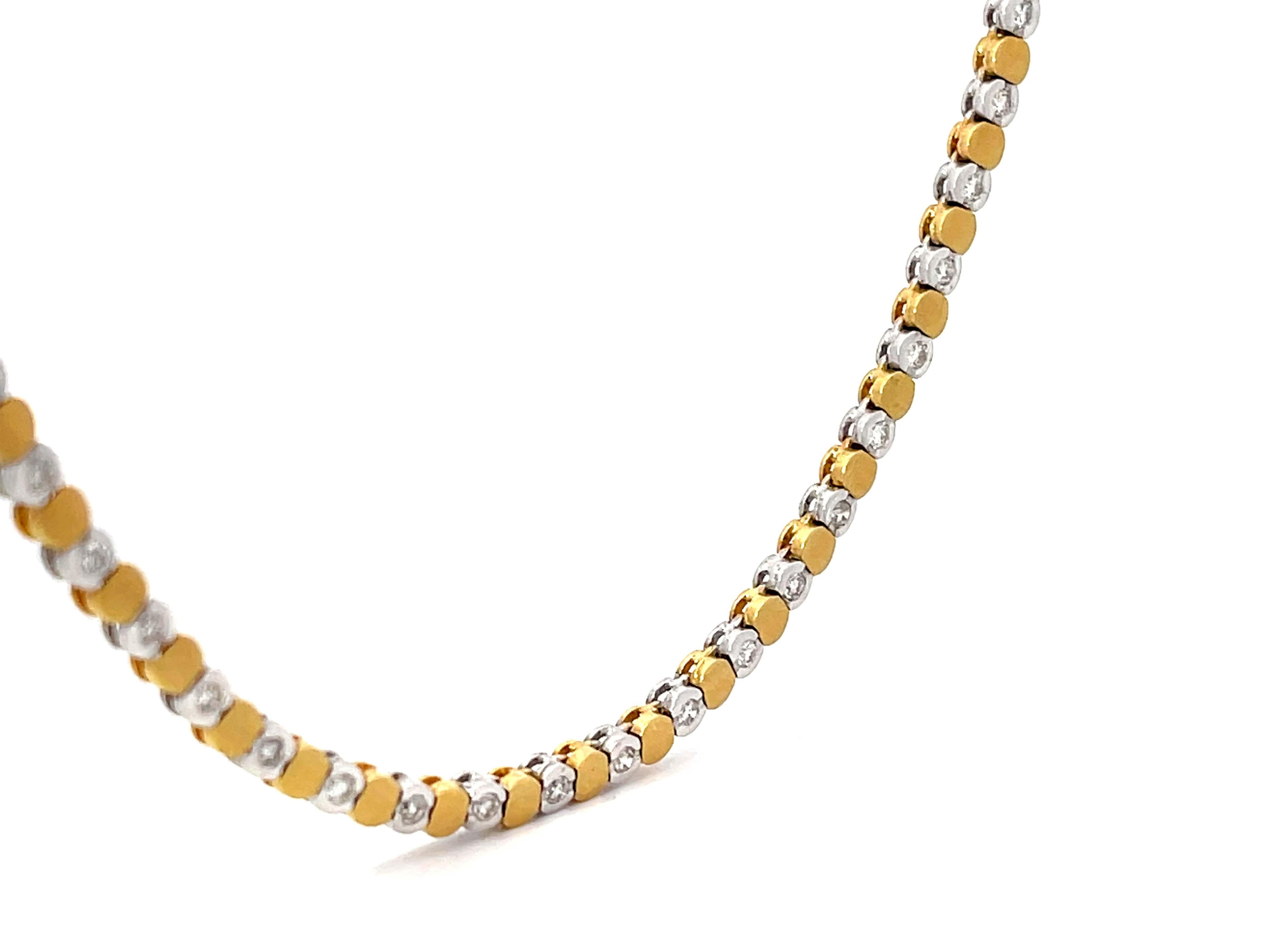 Modern Solid 18K Gold Diamond Chain For Sale