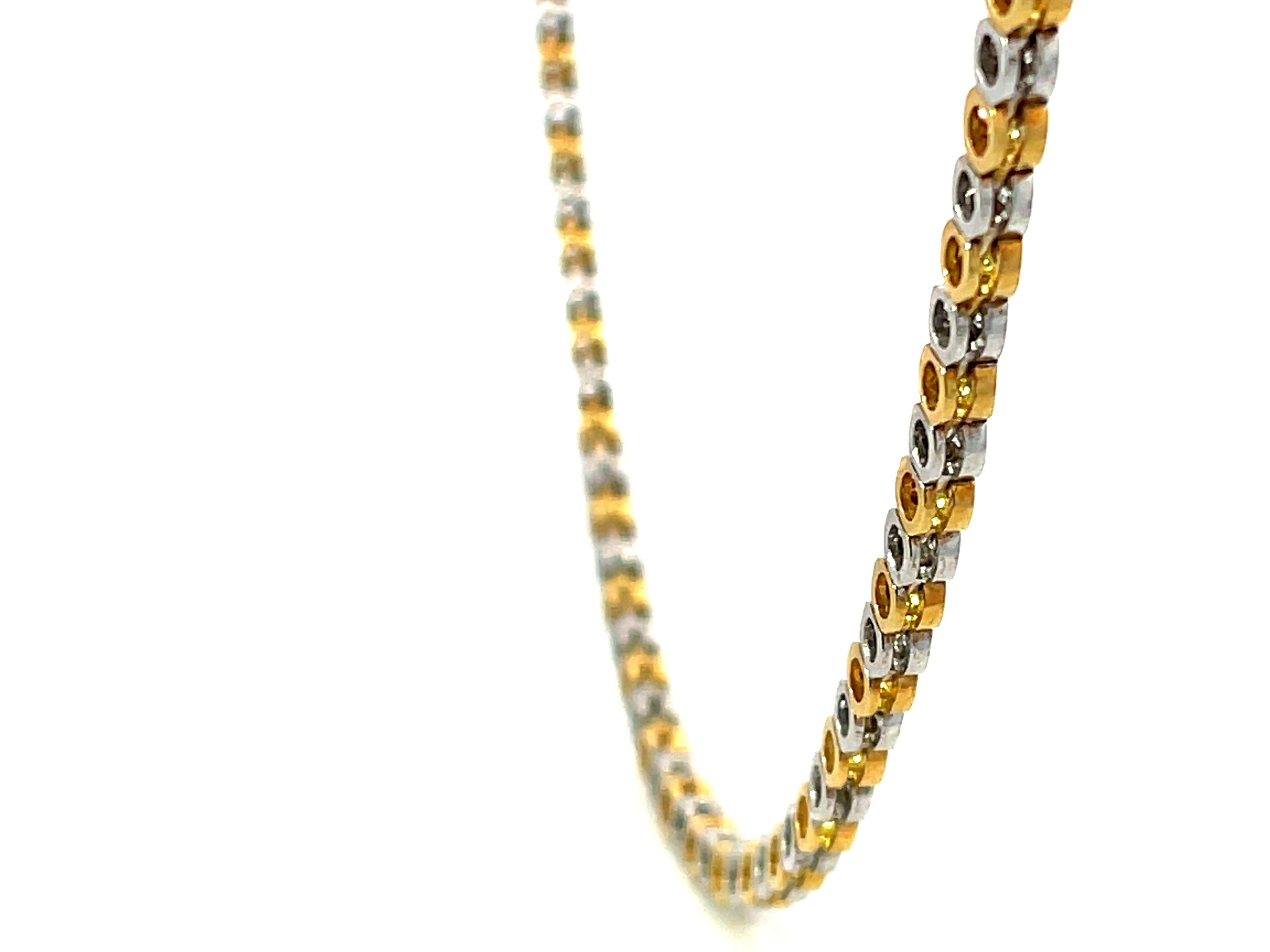 Solid 18K Gold Diamond Chain In Excellent Condition For Sale In Honolulu, HI