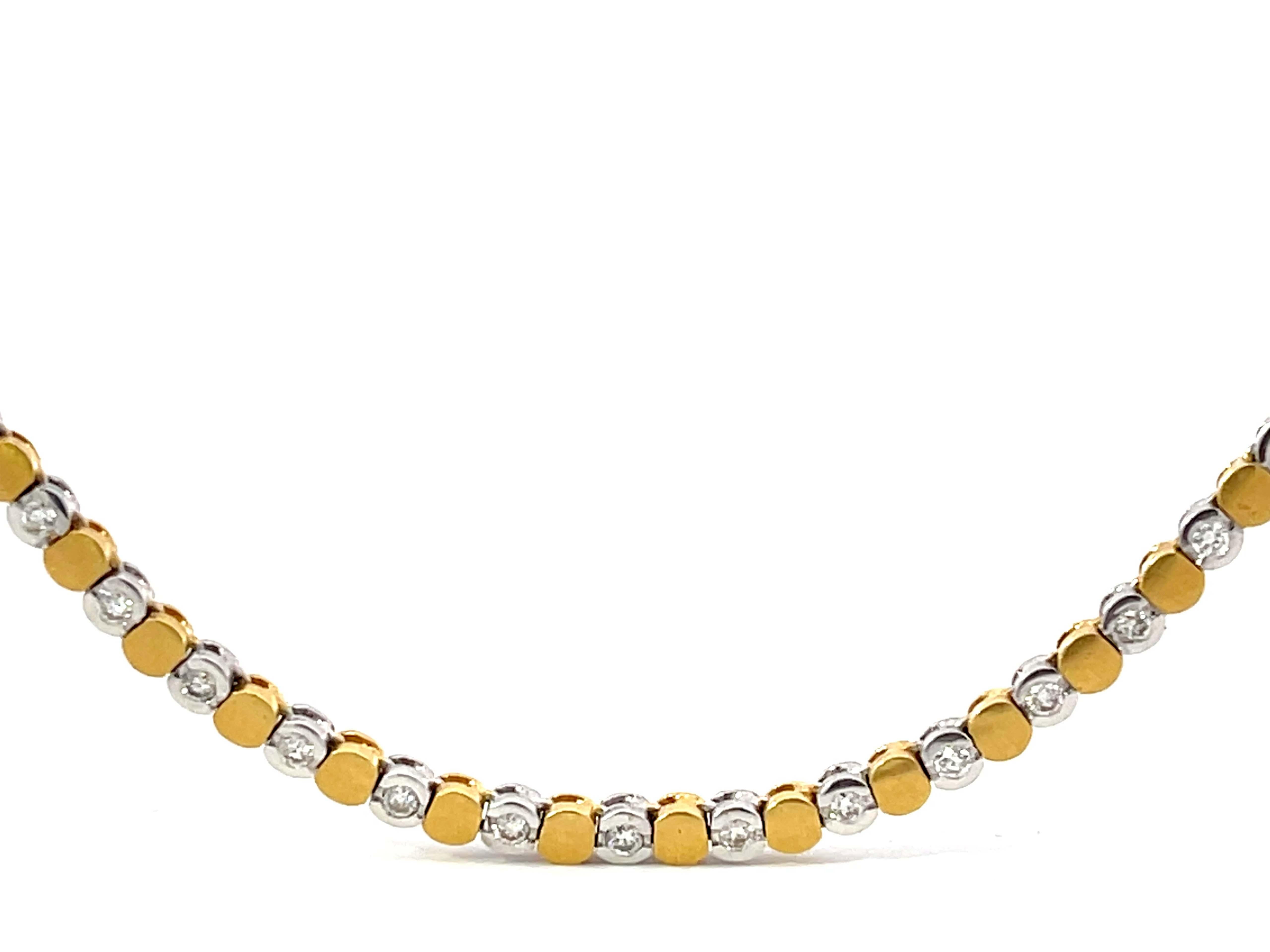 Women's Solid 18K Gold Diamond Chain For Sale