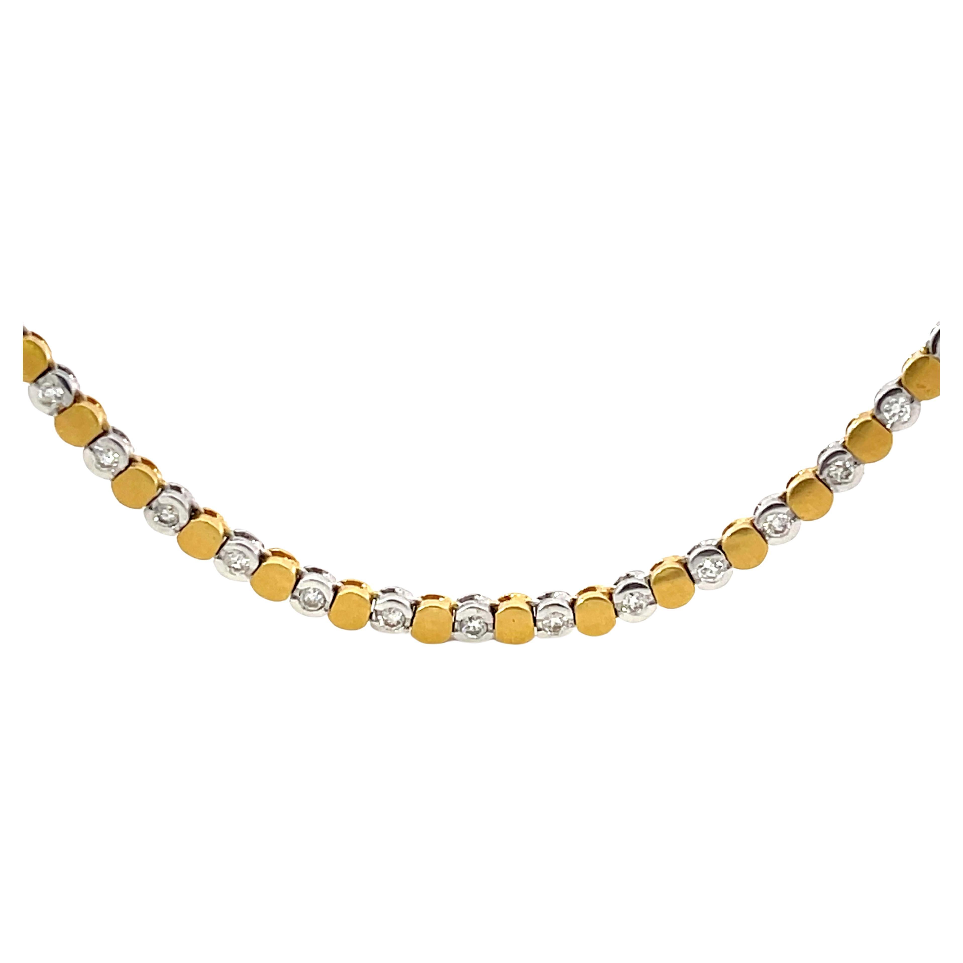 Chaîne en or massif 18K avec diamants
