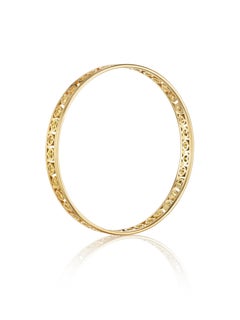 Solid 18K Gold Heart Bangle