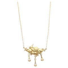 Solid 18k Gold Sweet Dreams Necklace with Opals and Diamonds by Lucy Stopes-Roe