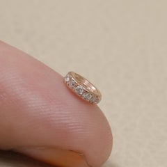 Solid 18K Rose Gold Round Finding Natural Diamond Fine Jewelry Connector