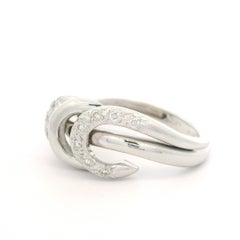 Solid 18k White Gold 0.11ctw Pave Set Diamond Open Work Abstract Ring