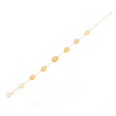 Stapelbares Armband aus massivem 18 Karat Gelbgold 3,5 Karat Opal Station Kette