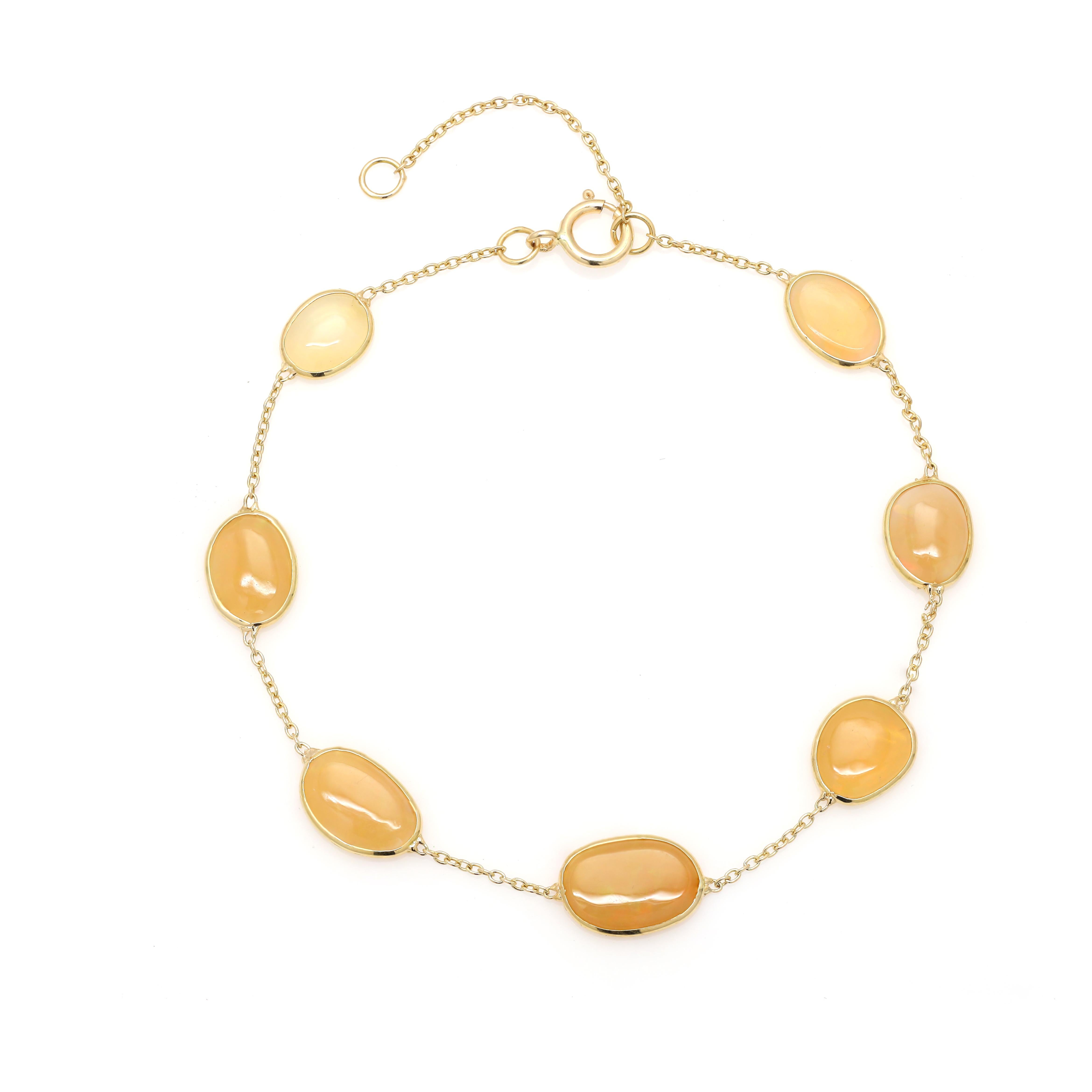 Armband aus massivem 18 Karat Gelbgold mit 3,5 Karat Opal für sie (Moderne) im Angebot