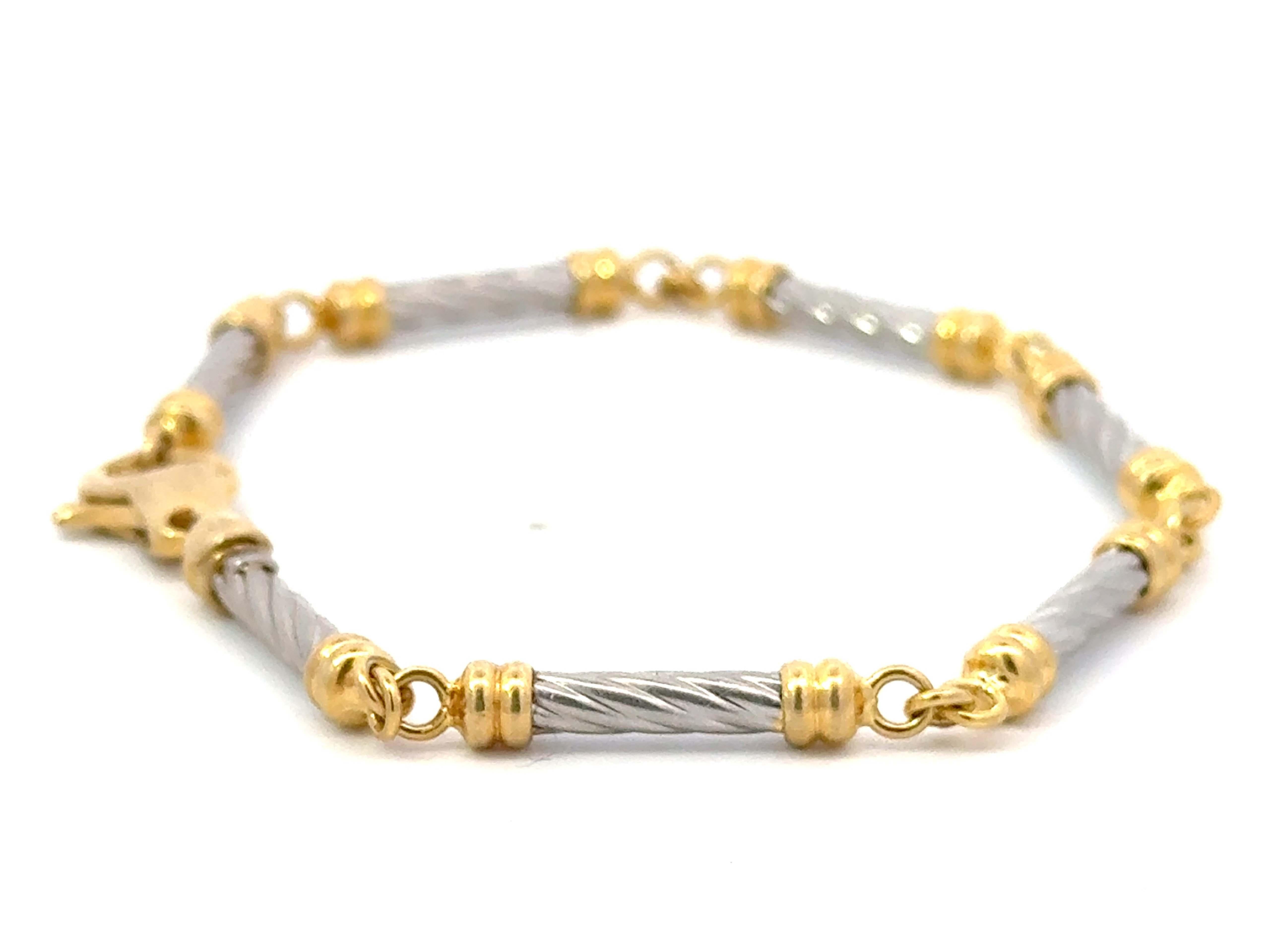 Bar-Gliederarmband aus massivem 18 Karat Gelbgold und Platin im Zustand „Hervorragend“ in Honolulu, HI