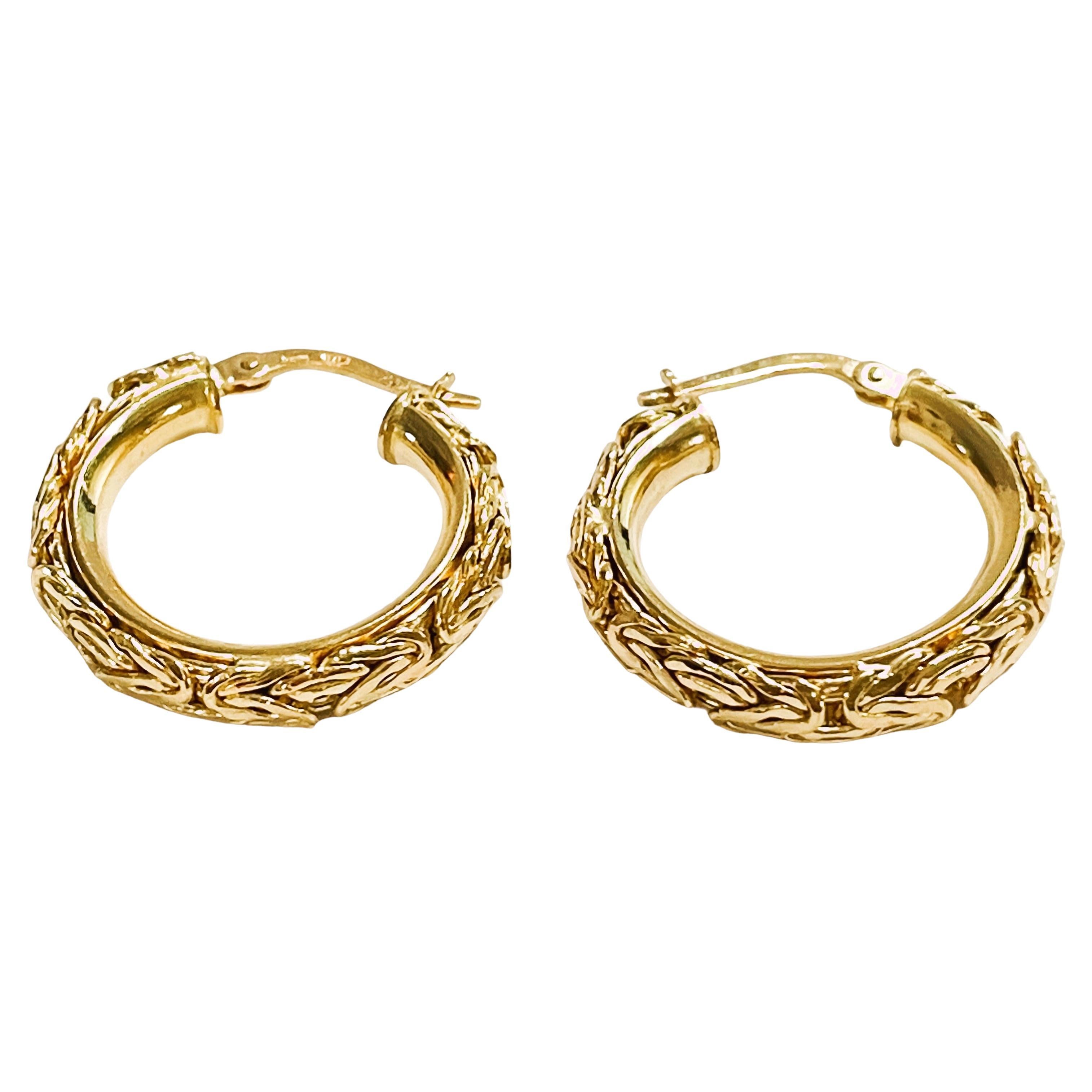 Cartier Byzantine Diamond Ruby Emerald Yellow Gold Hoop Earrings at 1stDibs