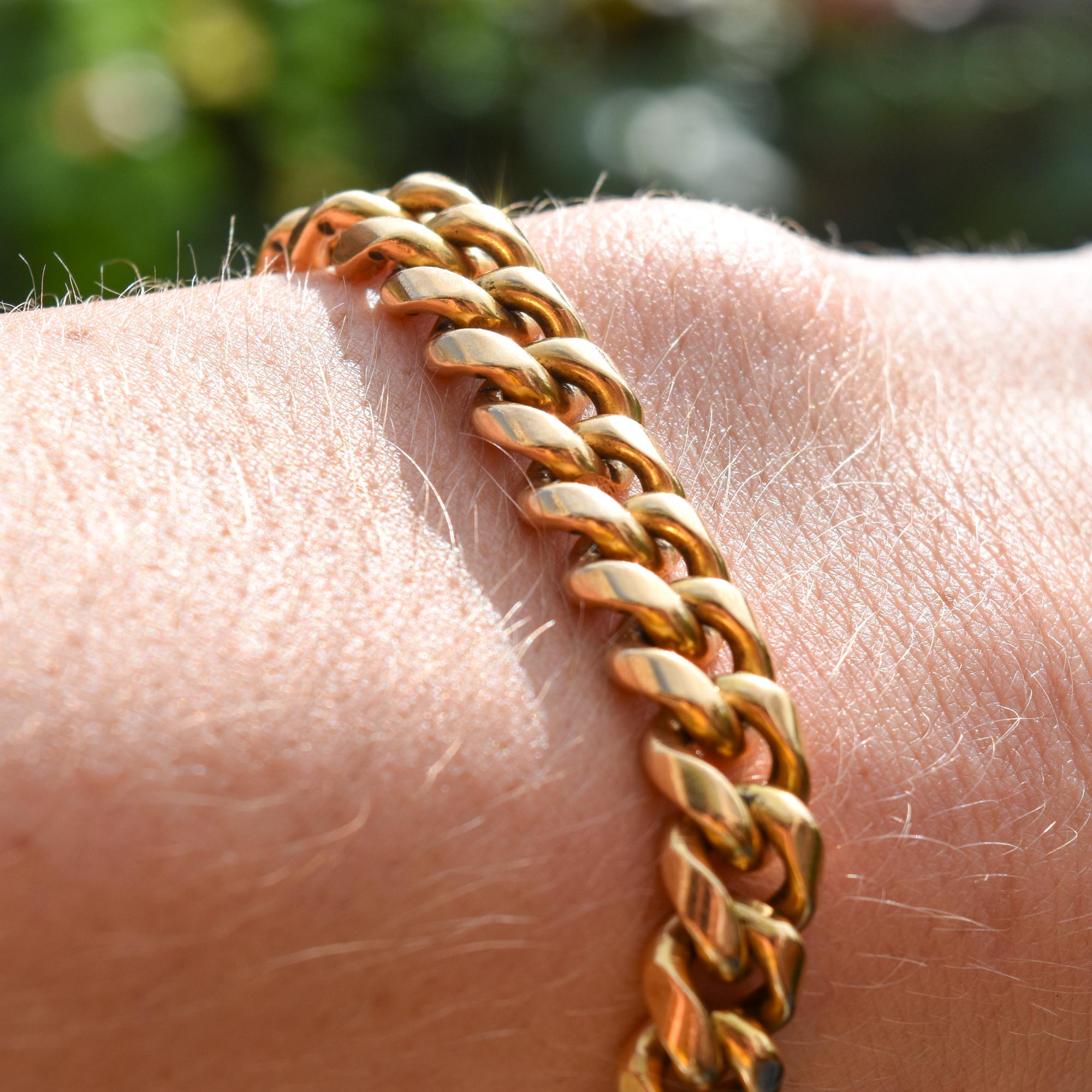 Massives kubanisches A Link-Armband aus 18K Gelbgold im Angebot 6