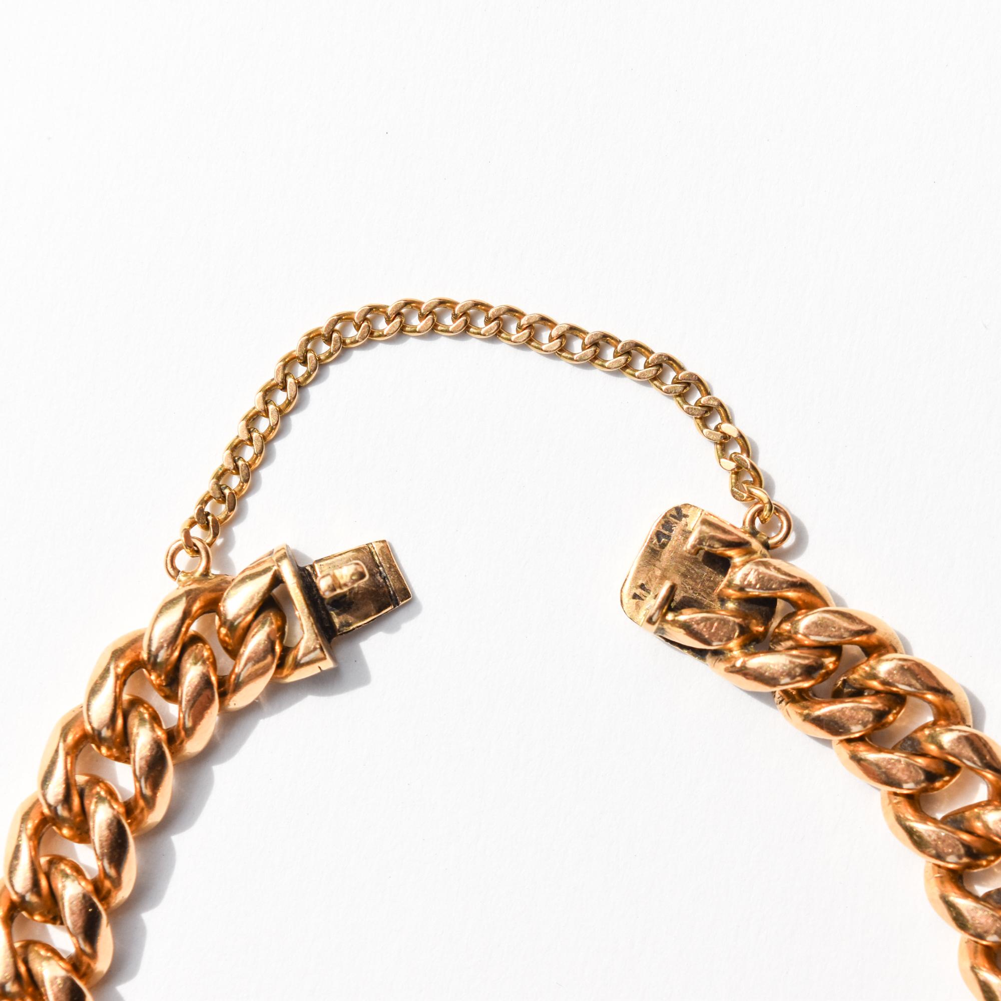 Massives kubanisches A Link-Armband aus 18K Gelbgold für Damen oder Herren im Angebot