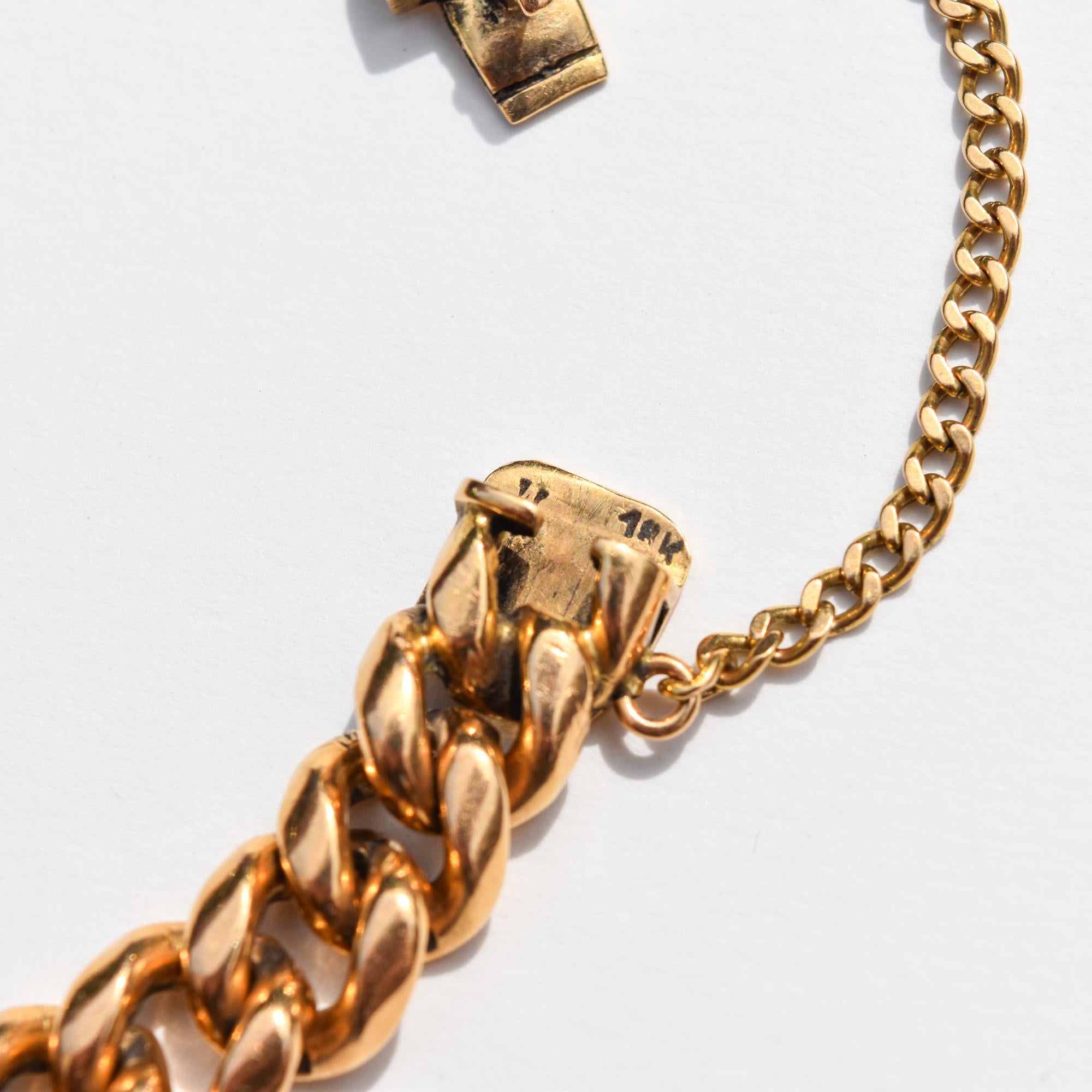 Massives kubanisches A Link-Armband aus 18K Gelbgold im Angebot 1