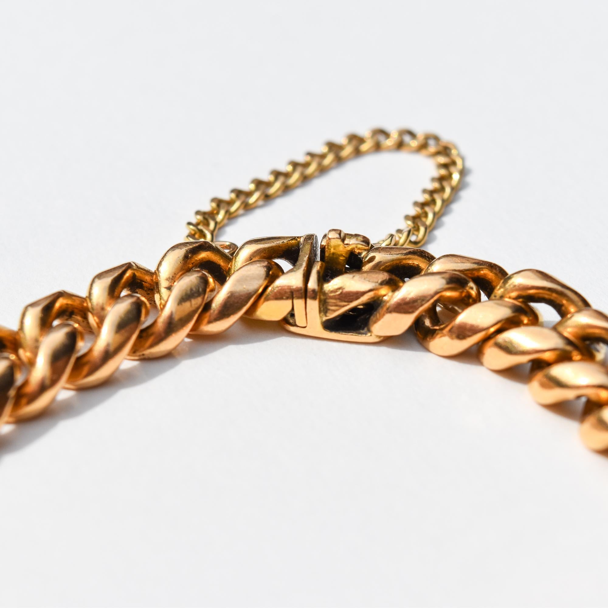 Massives kubanisches A Link-Armband aus 18K Gelbgold im Angebot 2