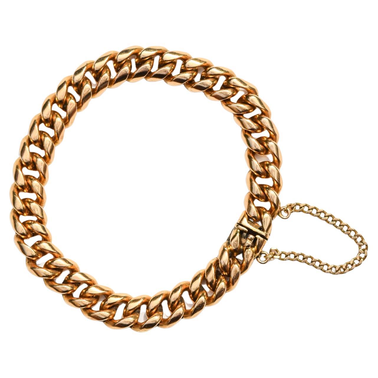 Cartier Santos De Cartier 18k Yellow Gold Link Bracelet For Sale at ...