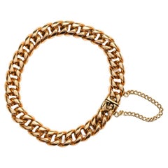 Massives kubanisches A Link-Armband aus 18K Gelbgold