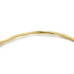 Bracelet empilable en or jaune 18k massif avec fil métallique de forme libre, 7.25".