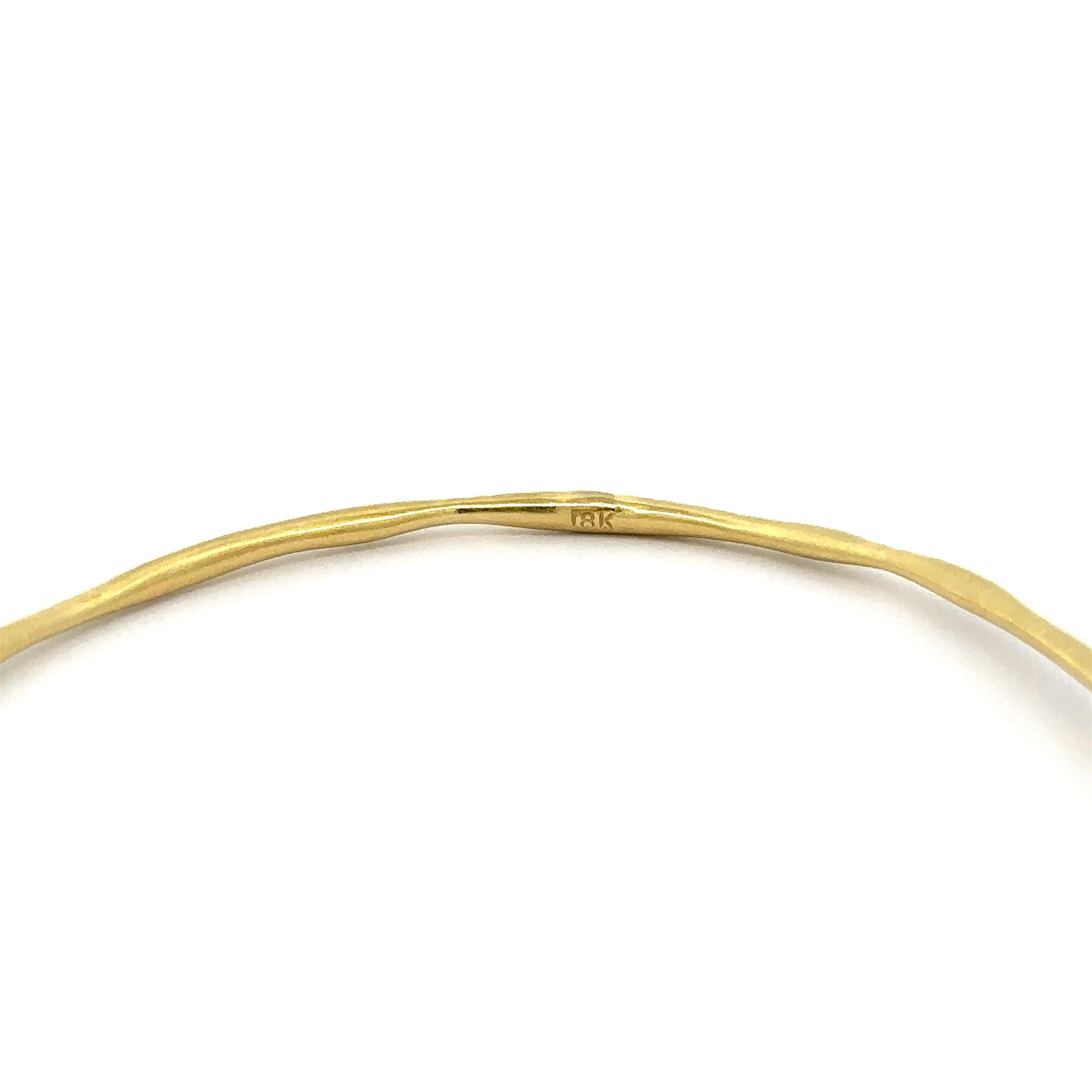 Solid 18k Yellow Gold Free Form Wire Slip on Stackable 7.75