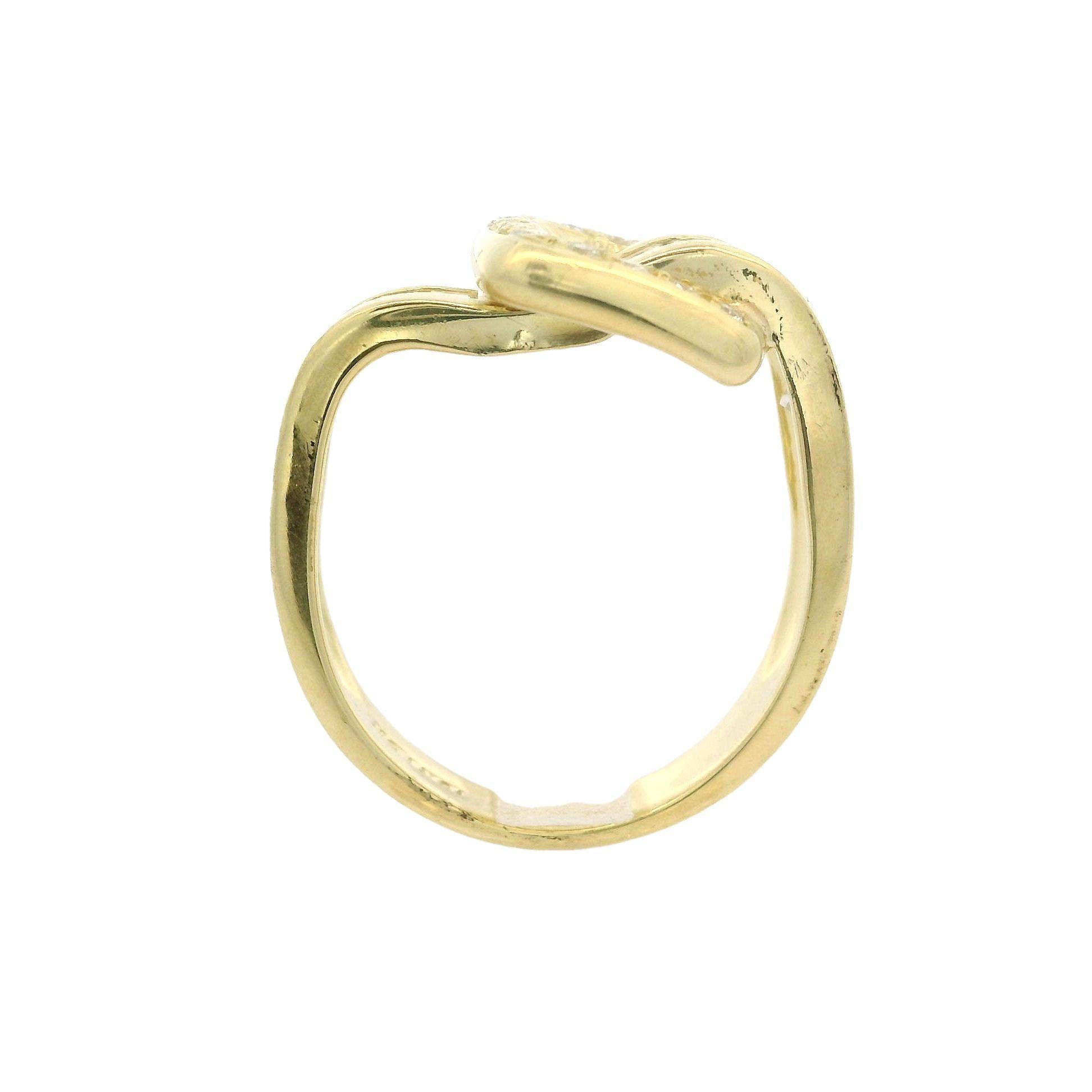 Bague à boucle de 12,9 mm en or jaune massif 18 carats de haute qualité avec diamants de 1,60 ctw en vente 1
