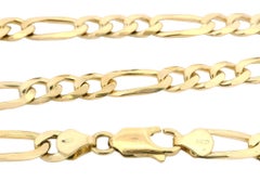 Solid 18k Yellow Gold Italian Classic 24" Figaro Link Chain Necklace