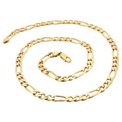Solid 18k Yellow Gold Italian Classic 24" Figaro Link Chain Necklace