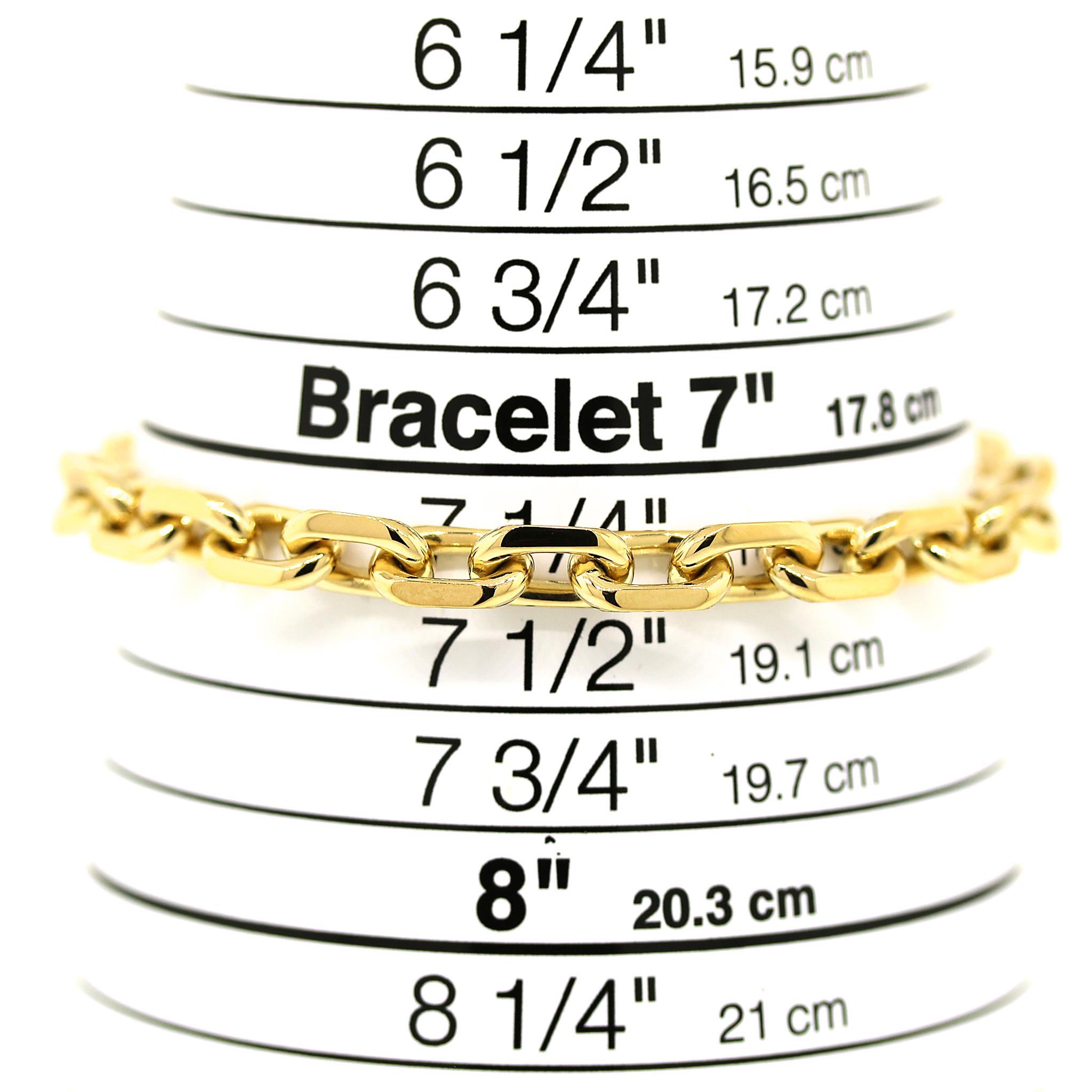 Bracelet à maillons en or jaune 18k massif en vente 7