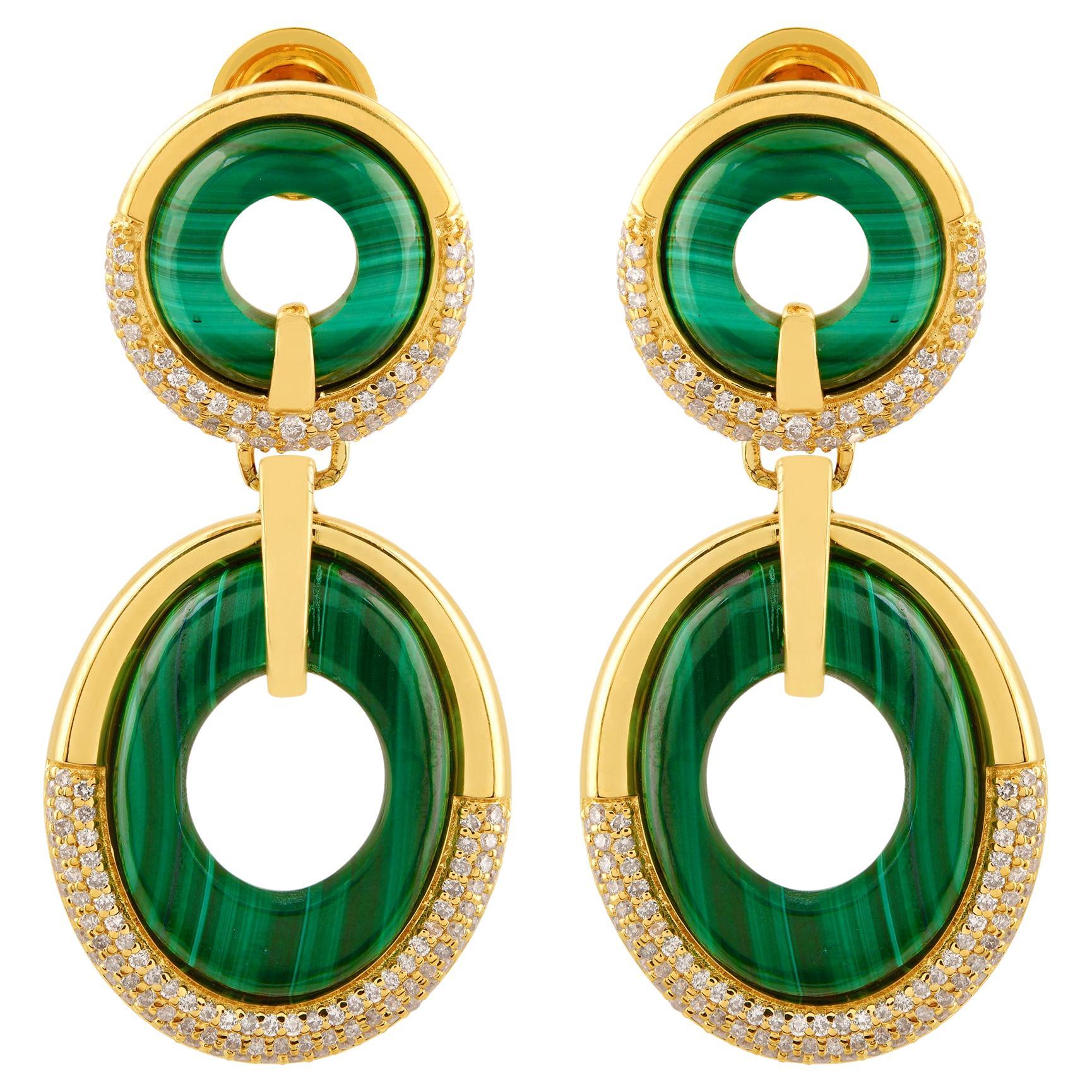 Make yourself trendy and stylish with this 18k Yellow Gold Earrings glittering with Malachite that will add majestic charm and elegance to your look. Exquisitely designed, this Earrings will provide you a classy look.

✧✧Welcome To Our Shop Spectrum