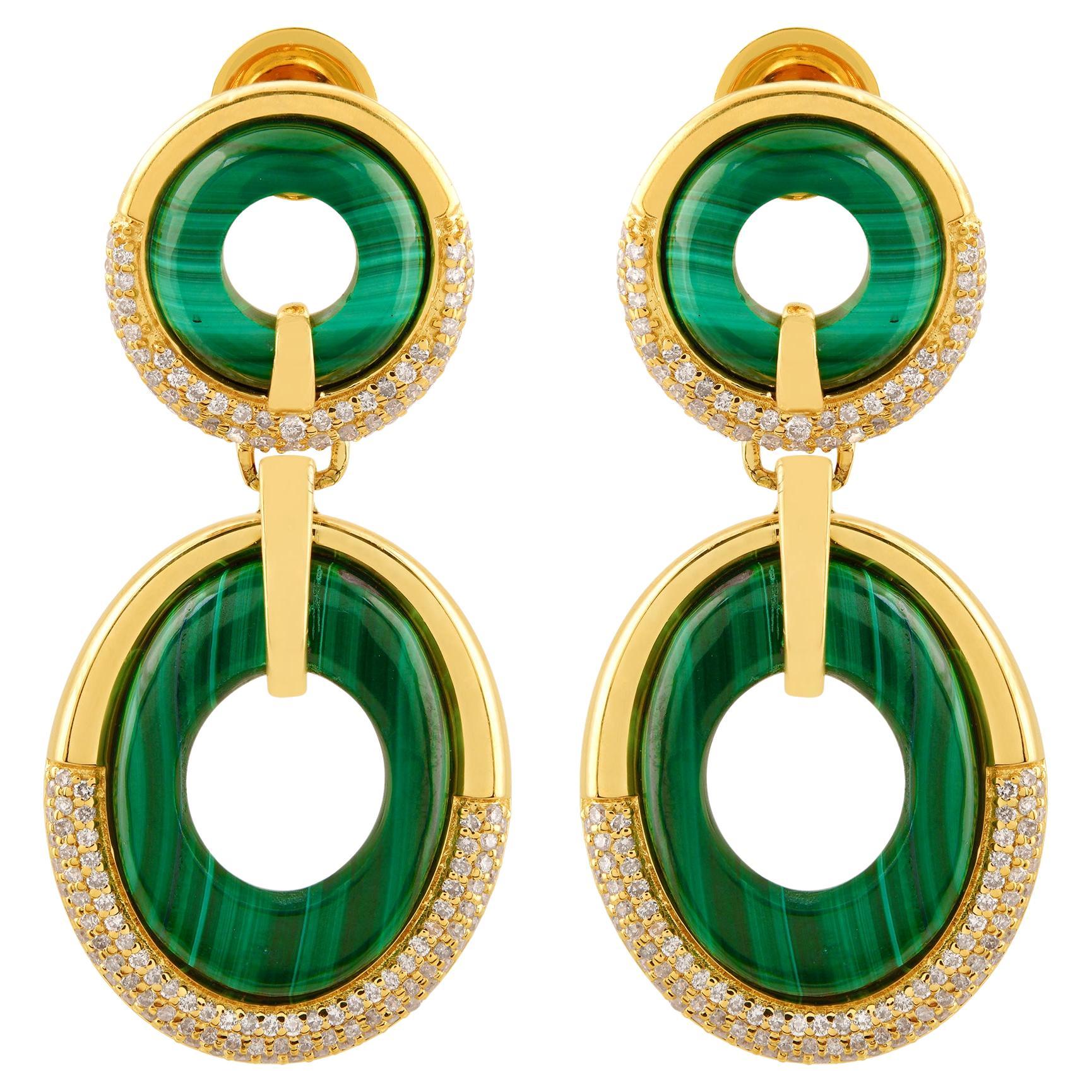 Make yourself trendy and stylish with this 18k Yellow Gold Earrings glittering with Malachite that will add majestic charm and elegance to your look. Exquisitely designed, this Earrings will provide you a classy look.

✧✧Welcome To Our Shop Spectrum