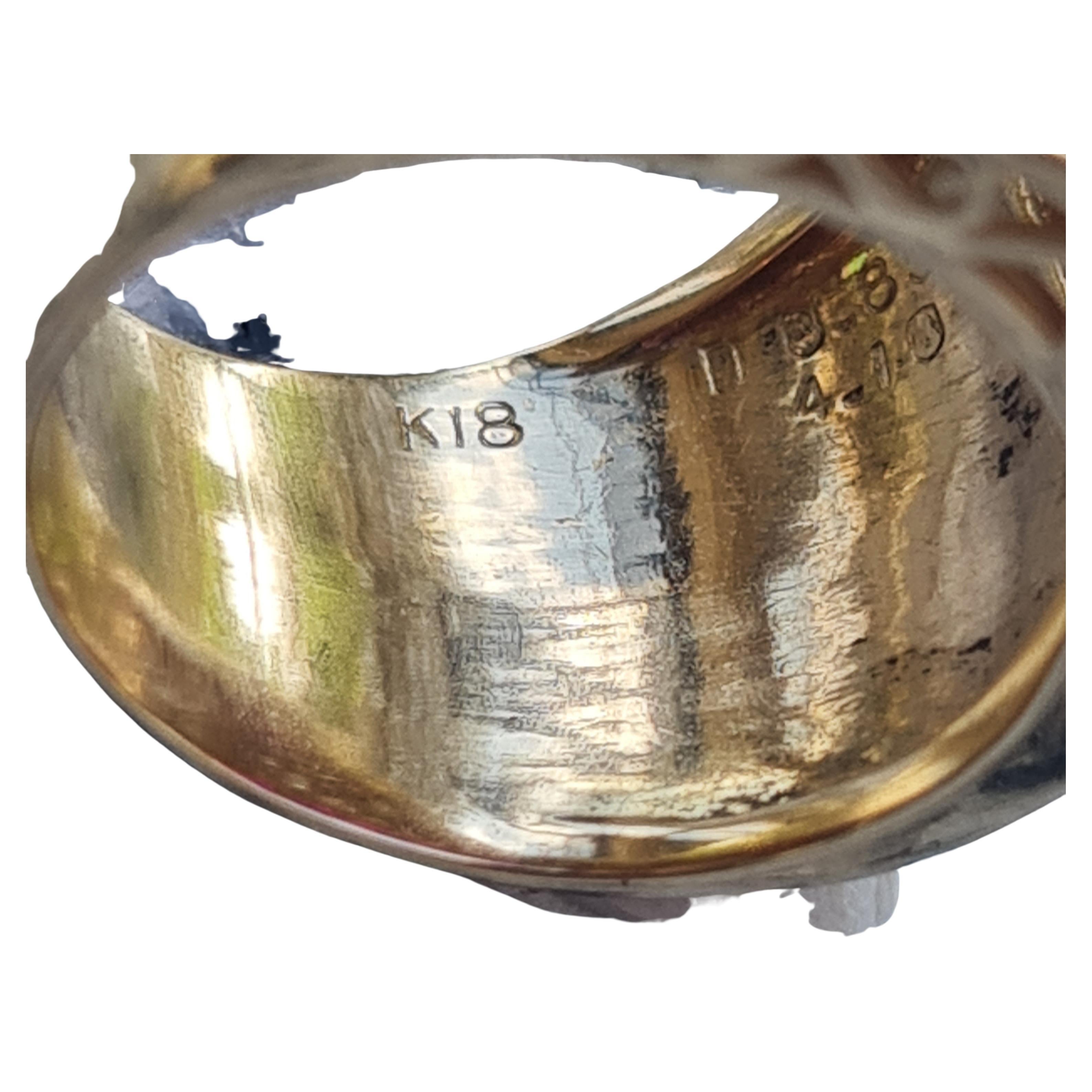 Designer-Ring aus massivem 18 Karat Gelbgold mit unbehandeltem Rubin und Diamant im Angebot 3