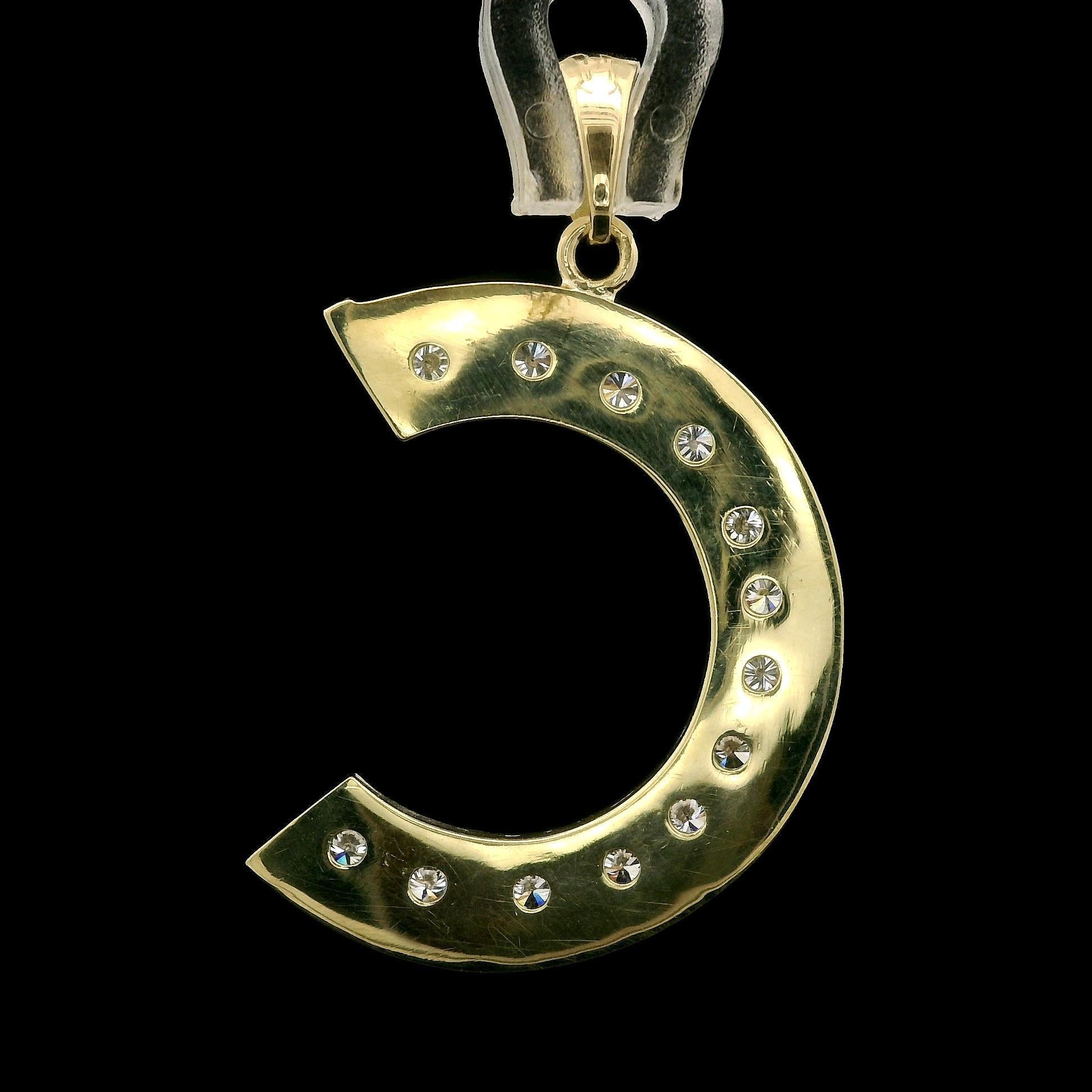 Brilliant Cut Solid 18k Yellow & White Gold 0.25ctw Diamond Initial 