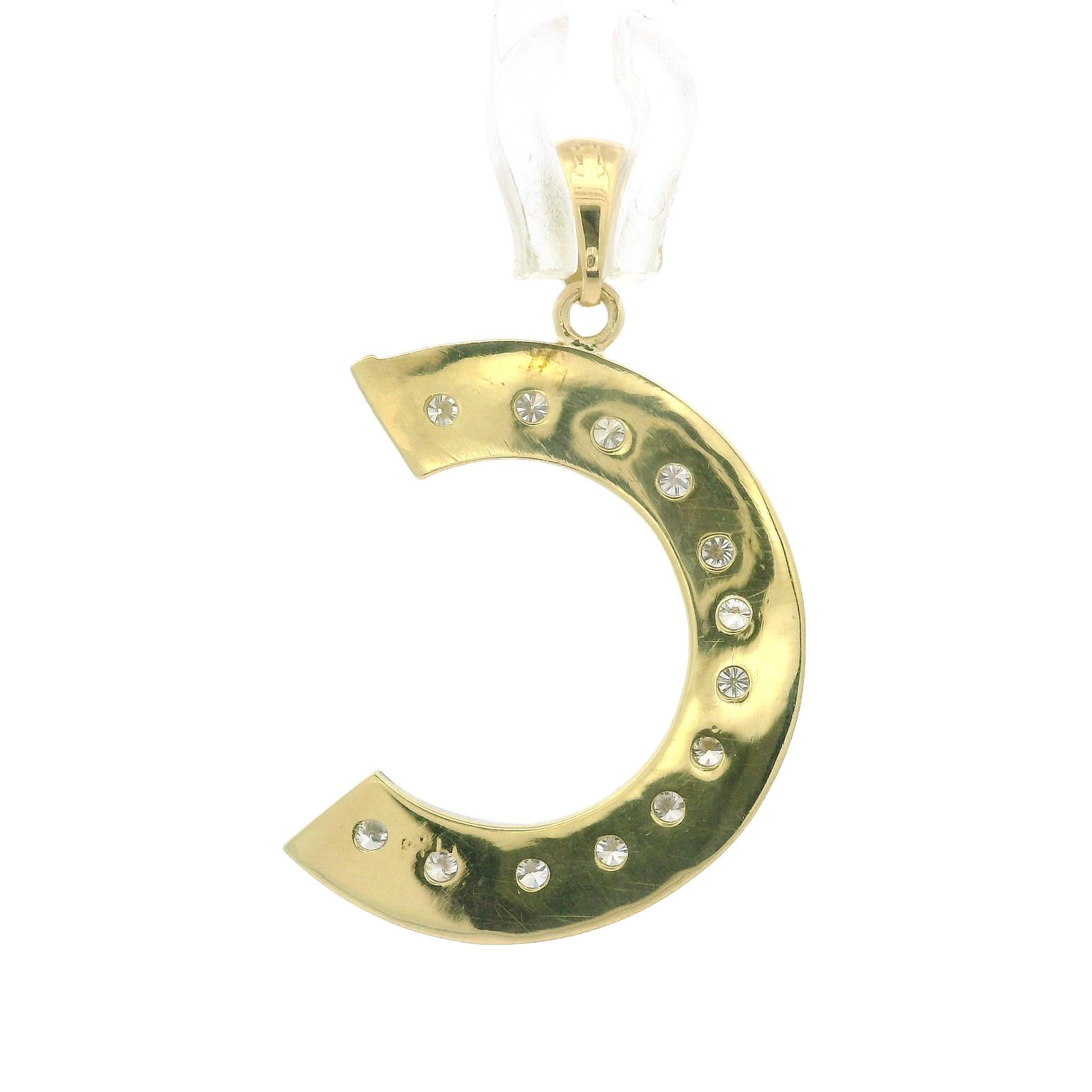 Women's Solid 18k Yellow & White Gold 0.25ctw Diamond Initial 