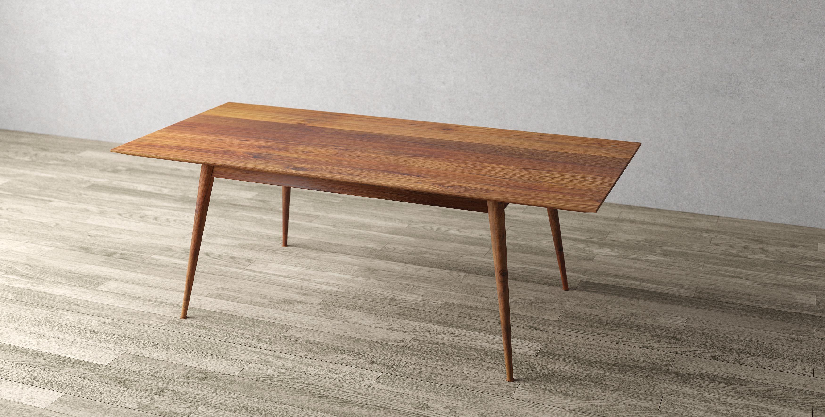 This table celebrates the natural beauty of solid wood with straightforward Mid-Century Modern styling. The simplicity of the design and subtle details make this a stunning addition to any home providing beauty that will last for decades.

The Table
