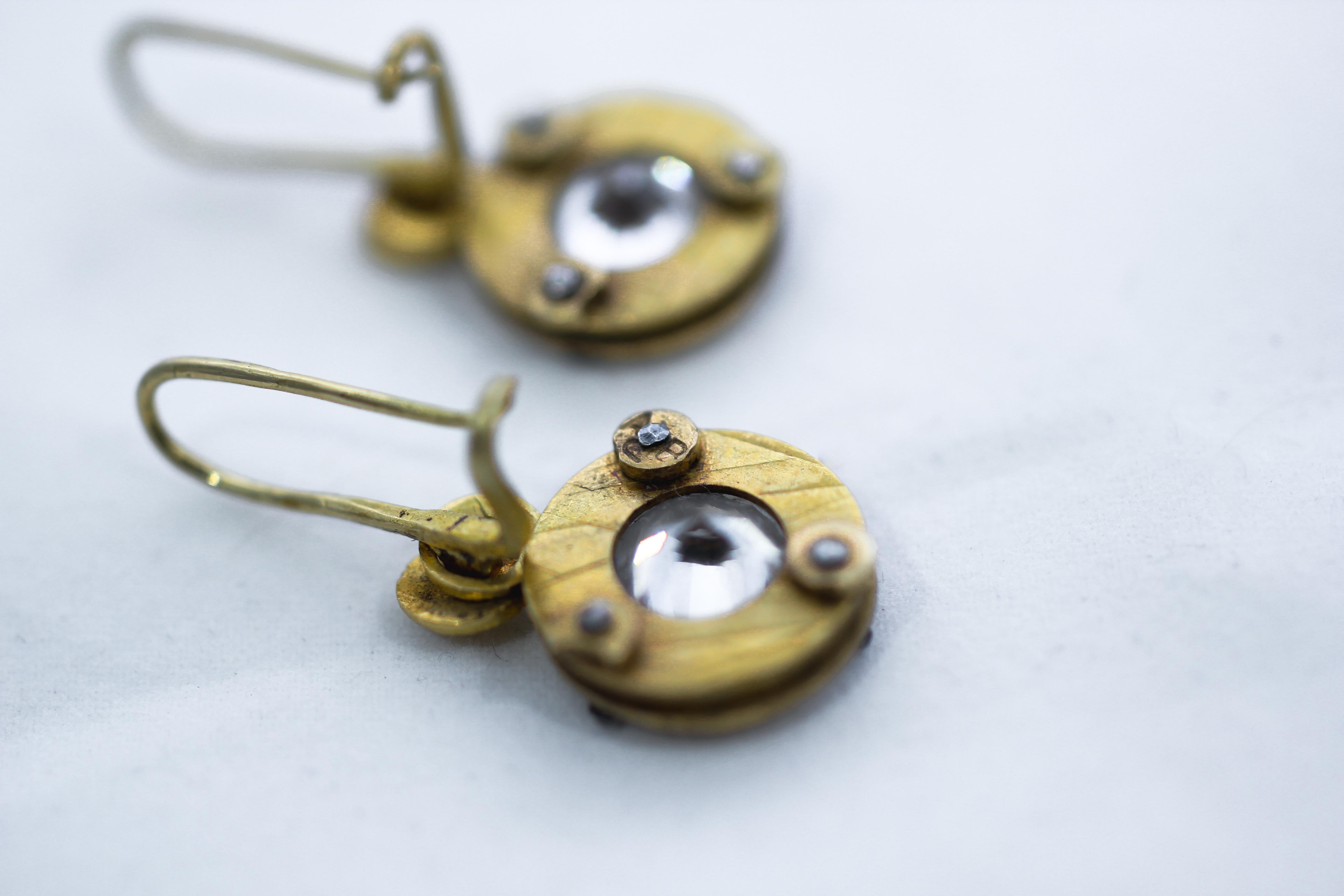 Boucles d'oreilles pendantes contemporaines en or massif 21-22 carats pour mariage AB Jewelry, NYC en vente 6