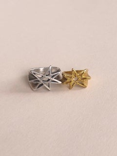 Bague en or jaune massif 22 carats et diamant jaune fantaisie pavé