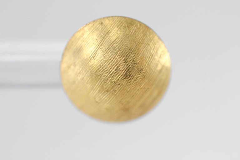 Solid 22K 21K Gold Engraved Minimal Stud Earrings by AB Jewelry NYC