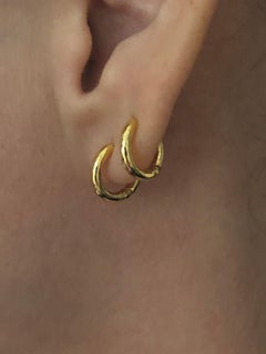 Solid 22k Gold Huggie Snap Hoops