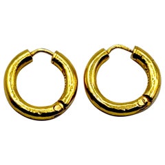Solid 22k Gold Huggie Snap Hoops