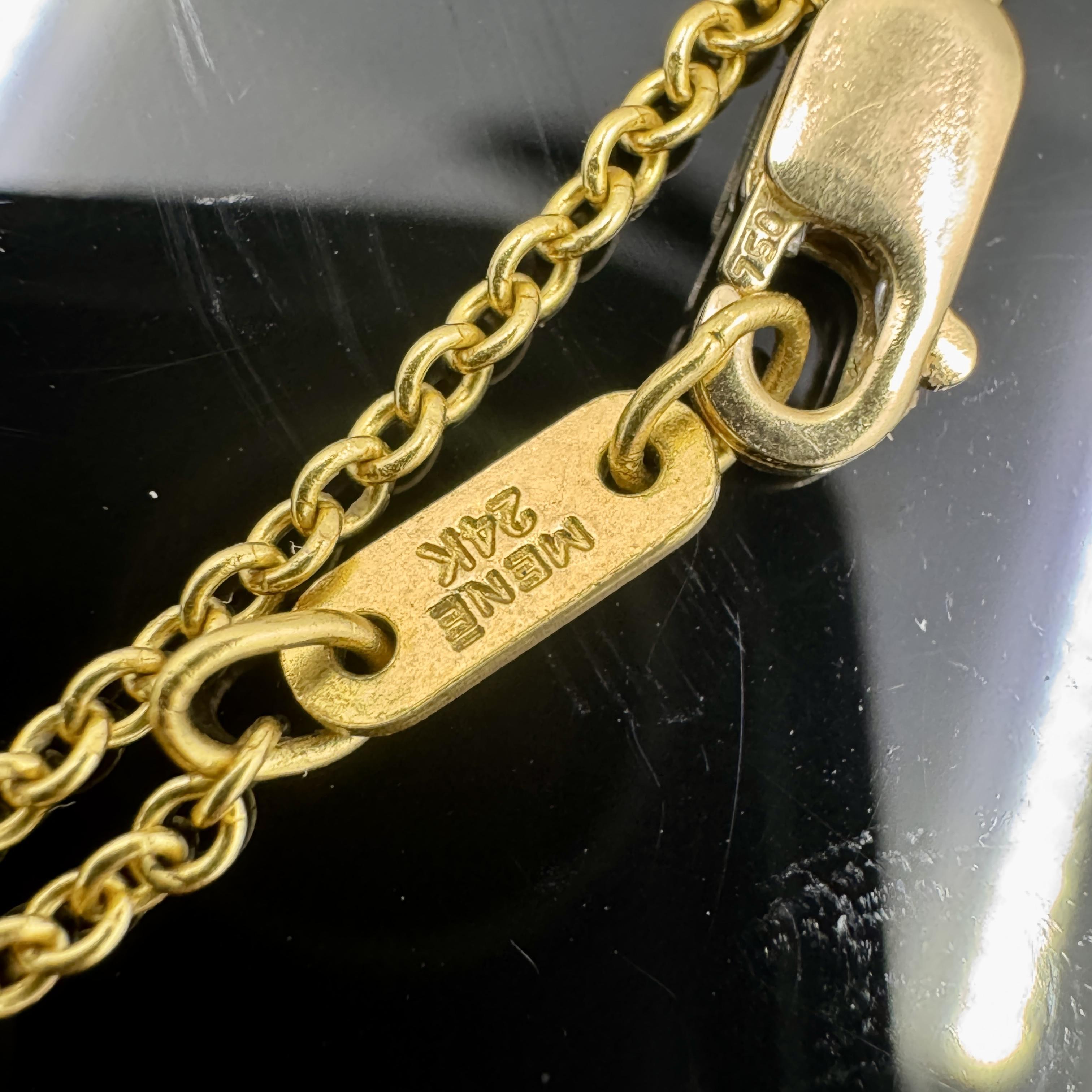 Solid 24k Gold Cross Necklace 10.2gMene Solid 24k Gold Cross Necklace 16