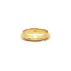 Solid 24k Yellow Gold 3.8mm Wide Knife Edge Stackable Band Ring sz 5.5